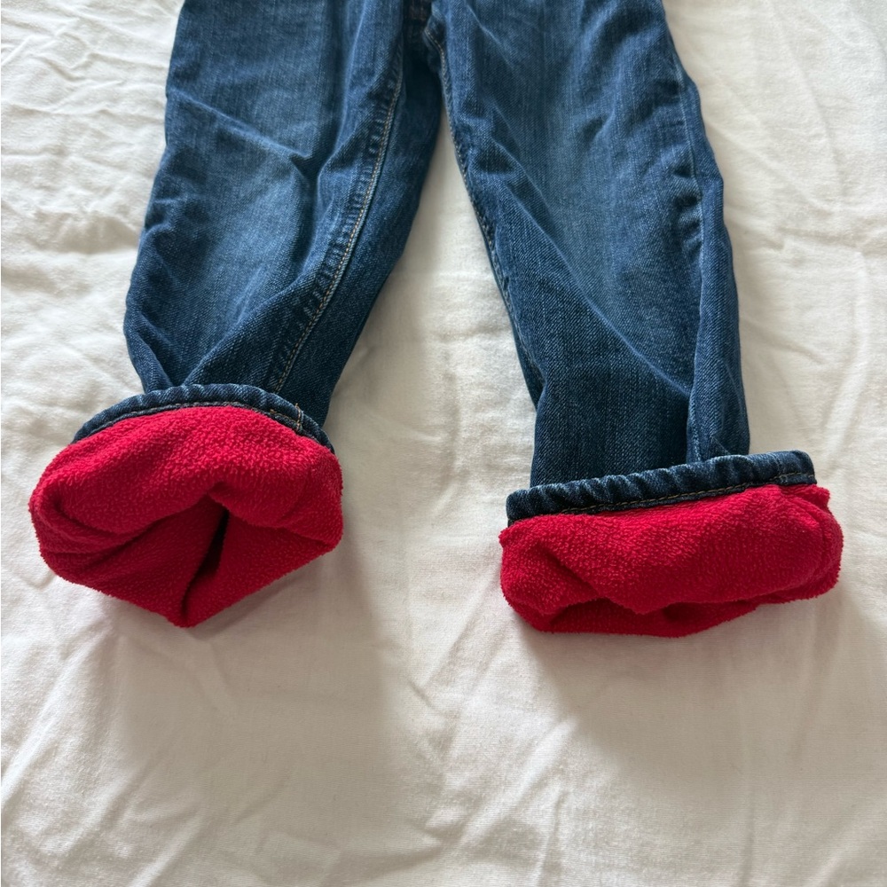 GAP Kids Dark Blue Fleece Lined Denim Jeans - Picture 2 of 5